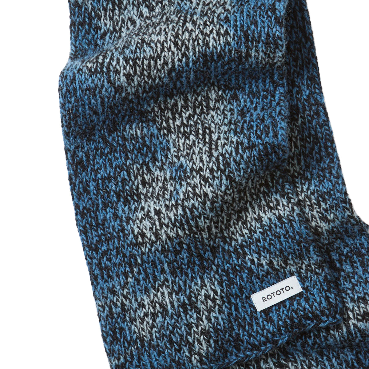 ROTOTO ロトト AIZOME INDIGO HANMO WOOL CHUNKY SHORT SCARF 藍染 × ウール チャンキーショートスカーフ R5202-262 INDIGO/BLACK MARL