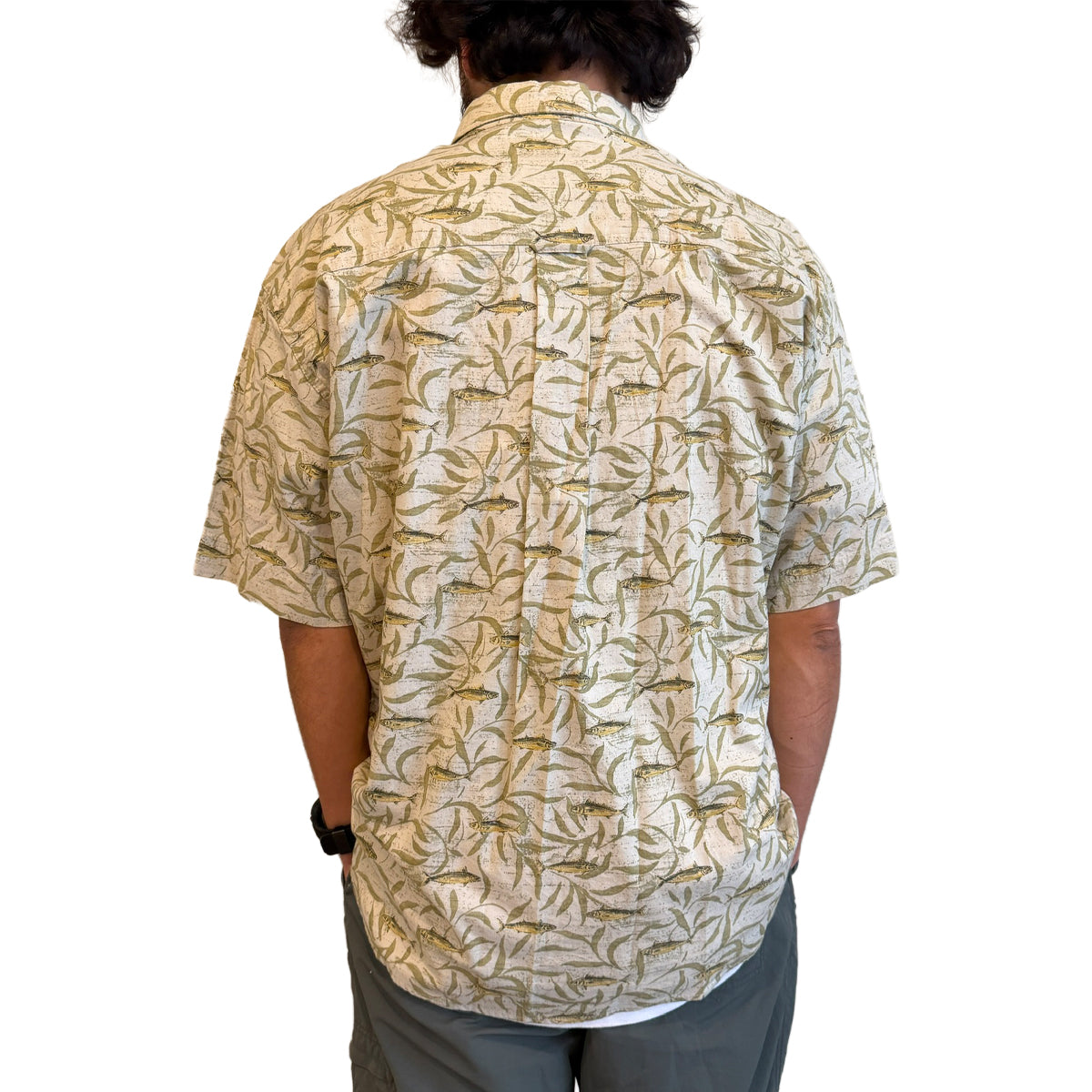 WOOLRICH ウールリッチ FISH & LEAF PATTERN S/S SHIRT 魚柄コットンシャツ