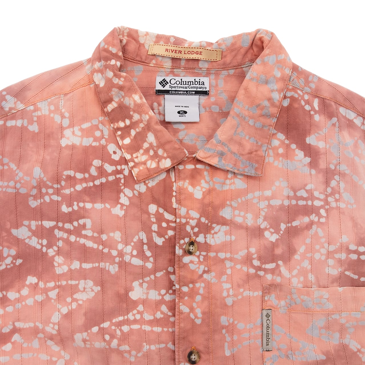 【USED】90s Columbia Fish Camouflage All-Over Print Short Sleeve Shirt コロンビア 魚柄カモフラージュ 総柄 半袖シャツ
