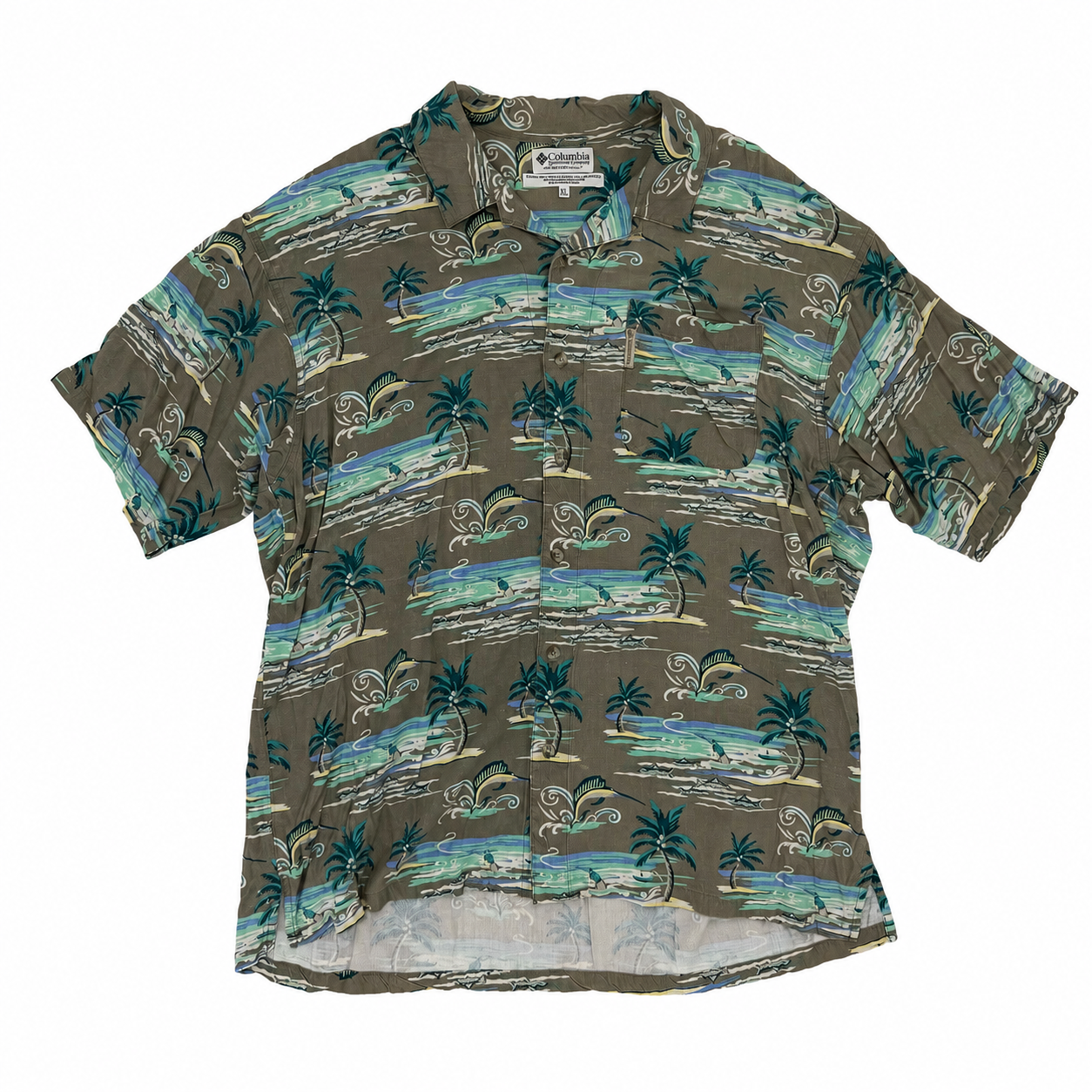 COLUMBIA コロンビア TROPICAL FISHING PATTERN S/S SHIRT