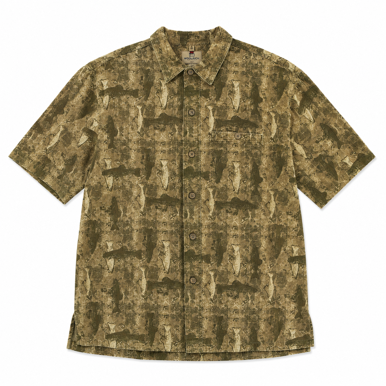 WOOLRICH ウールリッチ FISH CAMO PATTERN S/S SHIRT