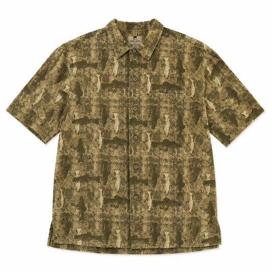 【USED】WOOLRICH ウールリッチ FISH CAMO PATTERN S/S SHIRT