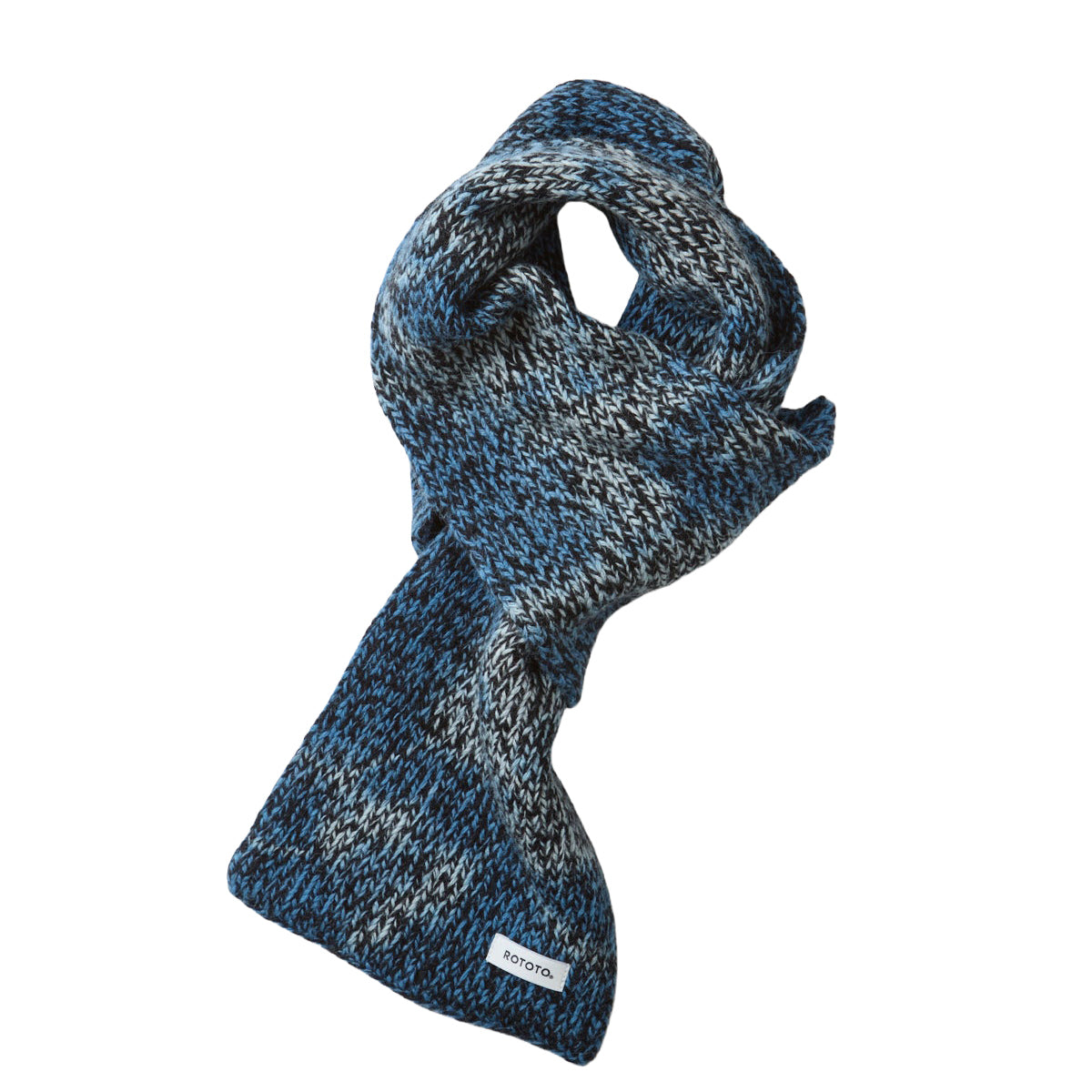 ROTOTO ロトト AIZOME INDIGO HANMO WOOL CHUNKY SHORT SCARF 藍染 × ウール チャンキーショートスカーフ R5202-262 INDIGO/BLACK MARL