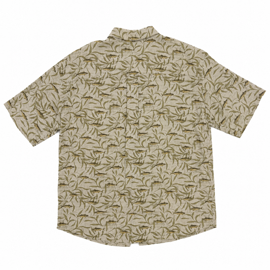 【USED】WOOLRICH ウールリッチ FISH & LEAF PATTERN S/S SHIRT 魚柄コットンシャツ