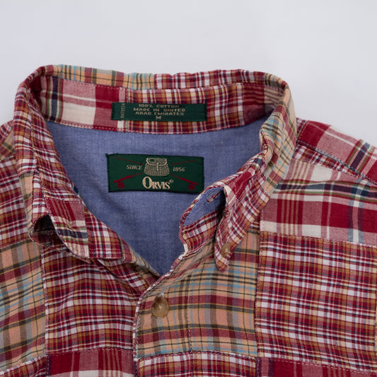 【USED】ORVIS PATCHWORK MADRAS CHECK S/S SHIRT