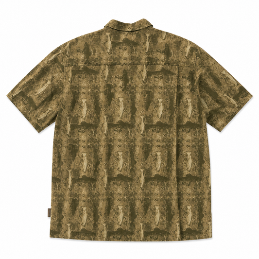 【USED】WOOLRICH ウールリッチ FISH CAMO PATTERN S/S SHIRT