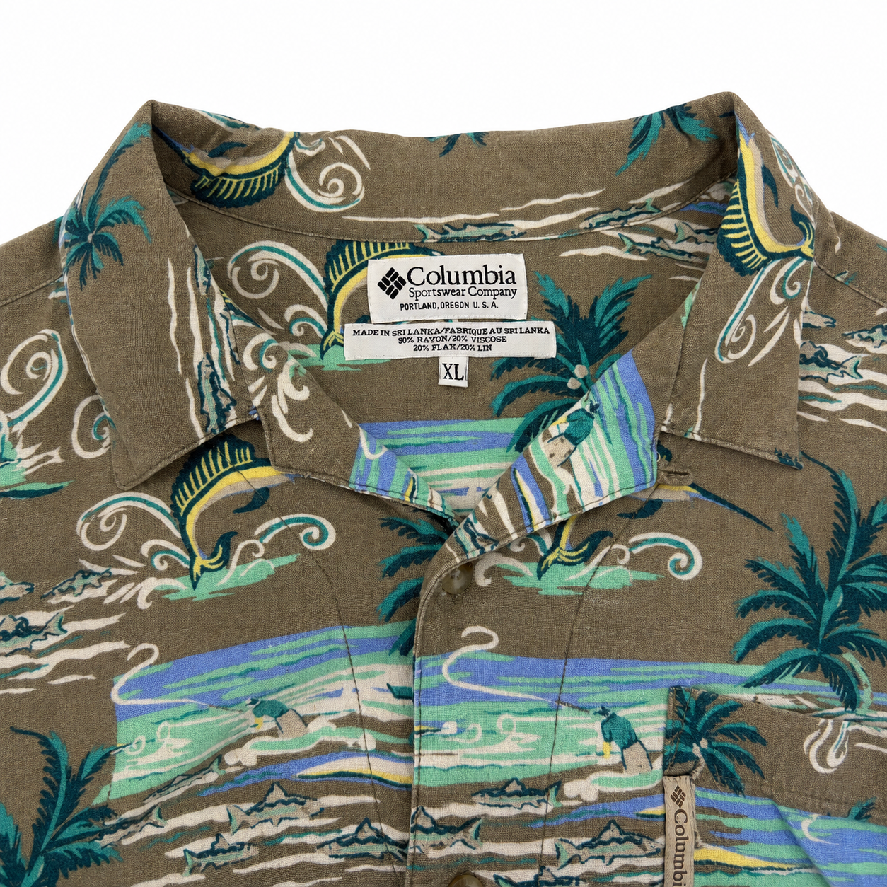 COLUMBIA コロンビア TROPICAL FISHING PATTERN S/S SHIRT