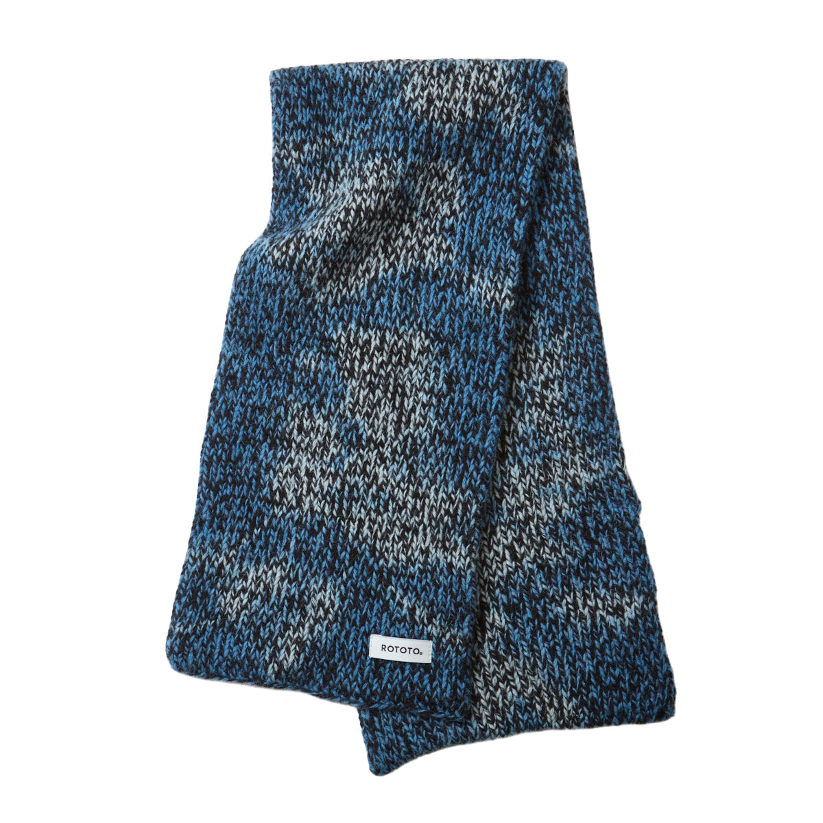 ROTOTO ロトト AIZOME INDIGO HANMO WOOL CHUNKY SHORT SCARF 藍染 × ウール チャンキーショートスカーフ R5202-262 INDIGO/BLACK MARL
