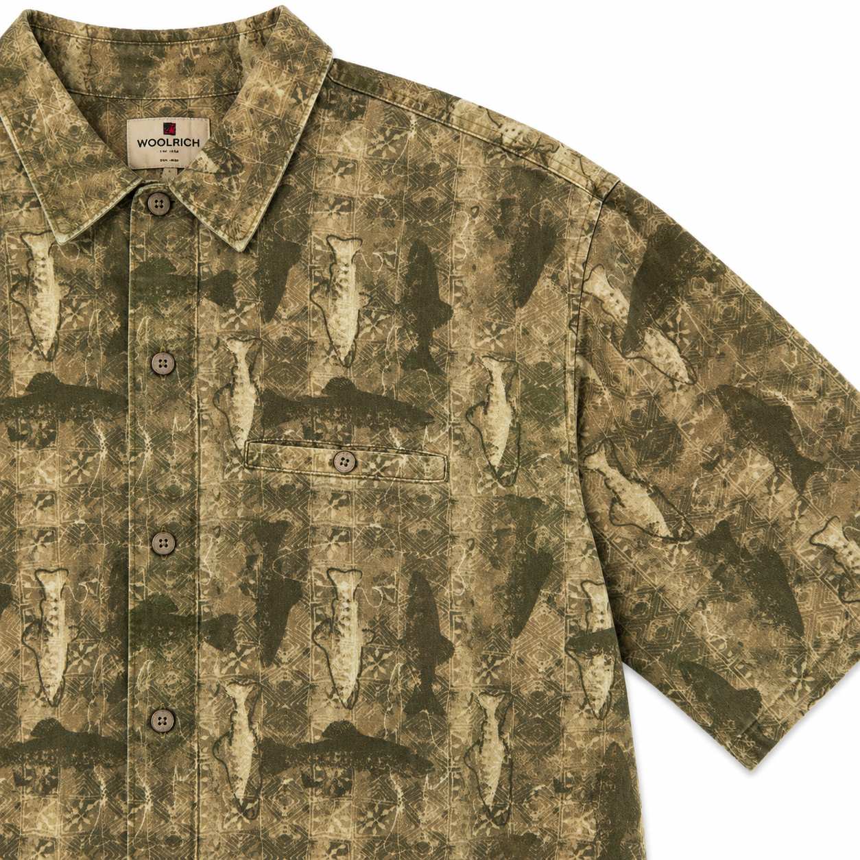 WOOLRICH ウールリッチ FISH CAMO PATTERN S/S SHIRT