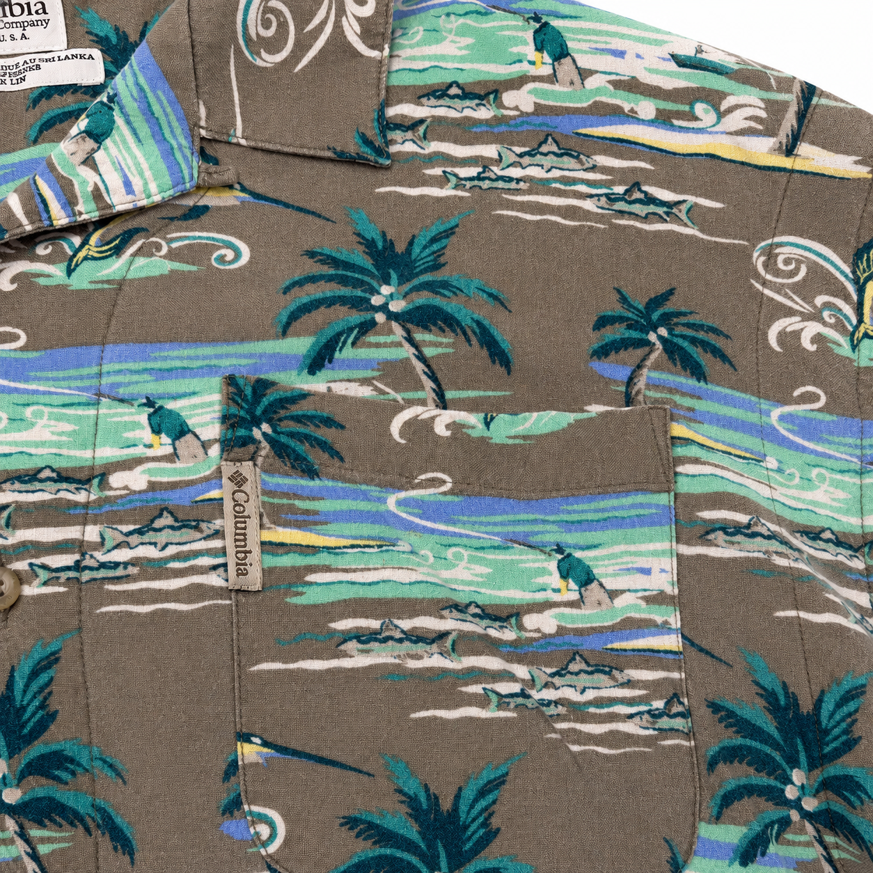 COLUMBIA コロンビア TROPICAL FISHING PATTERN S/S SHIRT