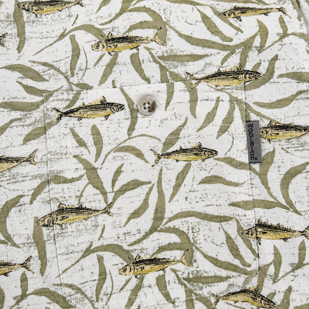 WOOLRICH ウールリッチ FISH & LEAF PATTERN S/S SHIRT 魚柄コットンシャツ