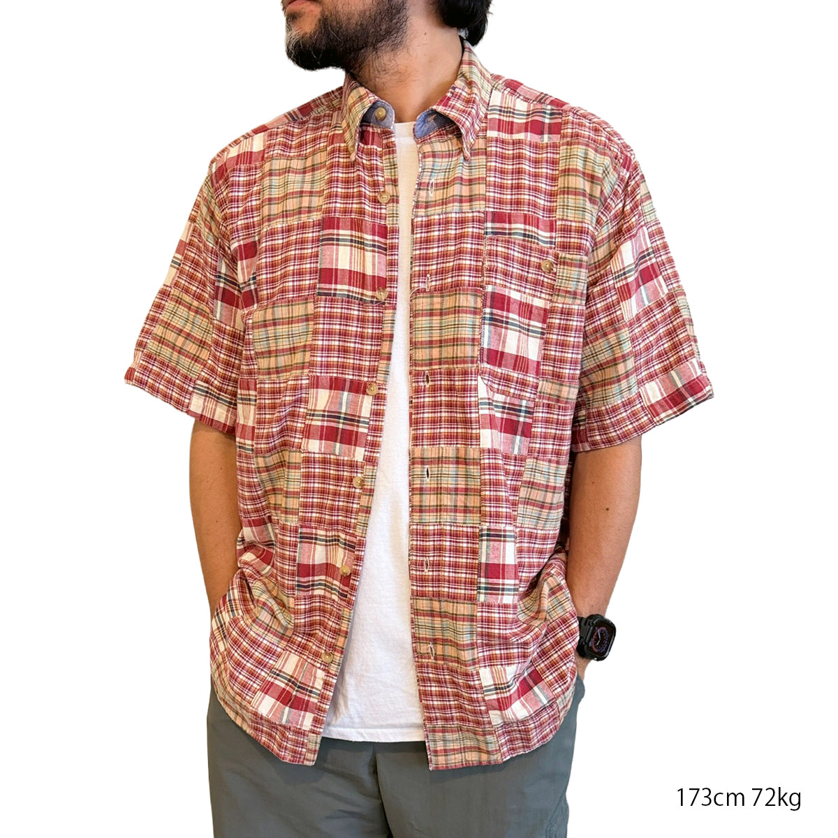 【USED】ORVIS PATCHWORK MADRAS CHECK S/S SHIRT