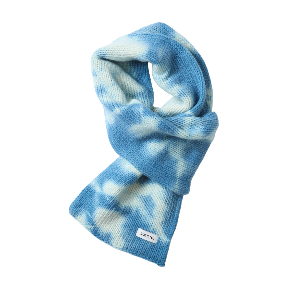 ROTOTO ロトト AIZOME INDIGO HANMO WOOL CHUNKY SHORT SCARF 藍染 × ウール チャンキーショートスカーフ R5202-262 INDIGO/IVORY