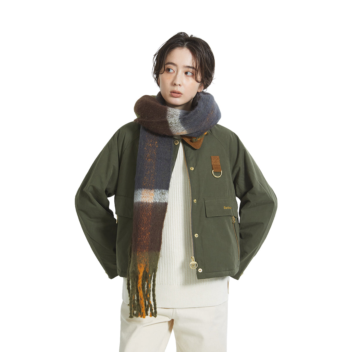 Barbour バブアー Isla Tartan Boucle Scarf タータン ブークレ スカーフ マフラー 262LSC0293