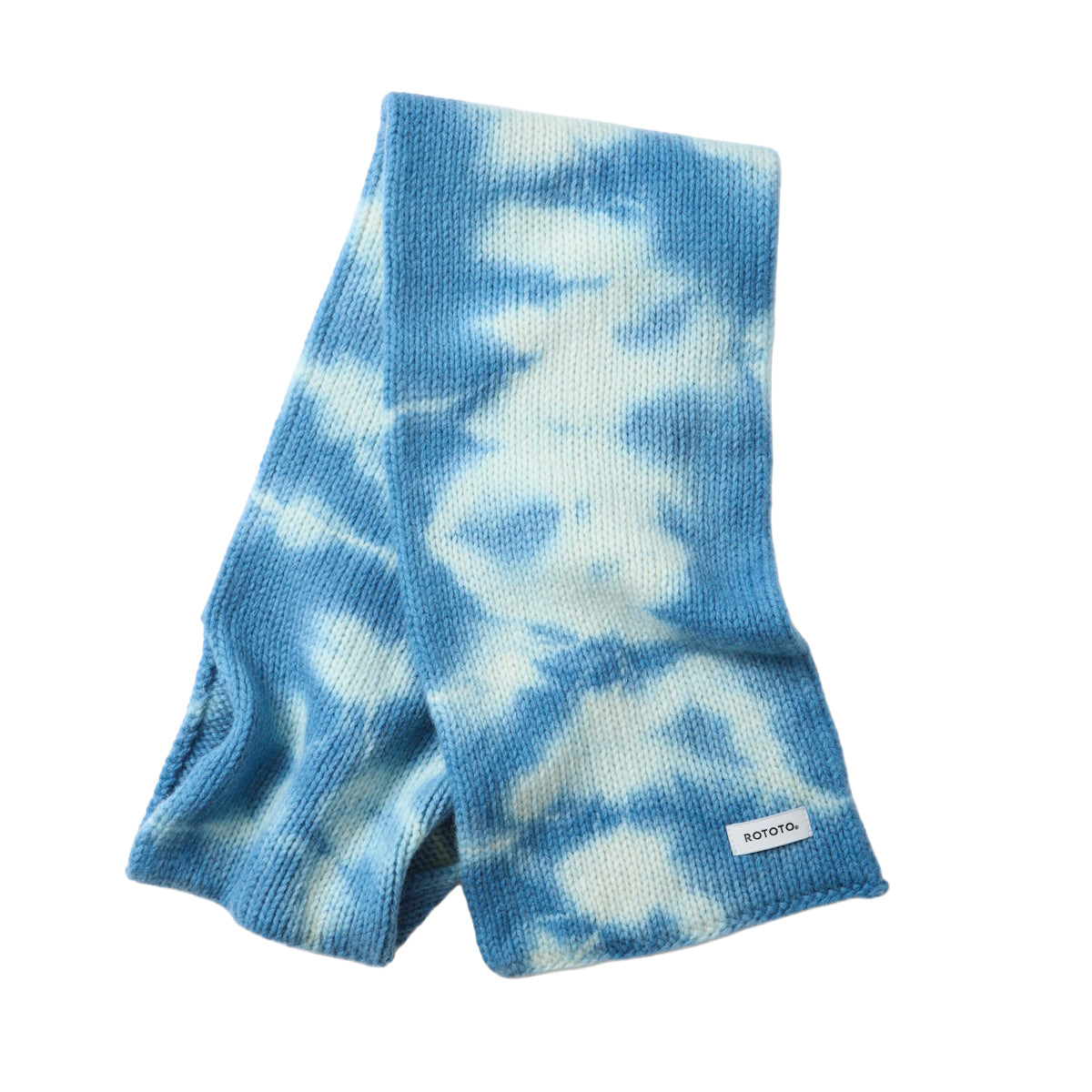 ROTOTO ロトト AIZOME INDIGO HANMO WOOL CHUNKY SHORT SCARF 藍染 × ウール チャンキーショートスカーフ R5202-262 INDIGO/IVORY