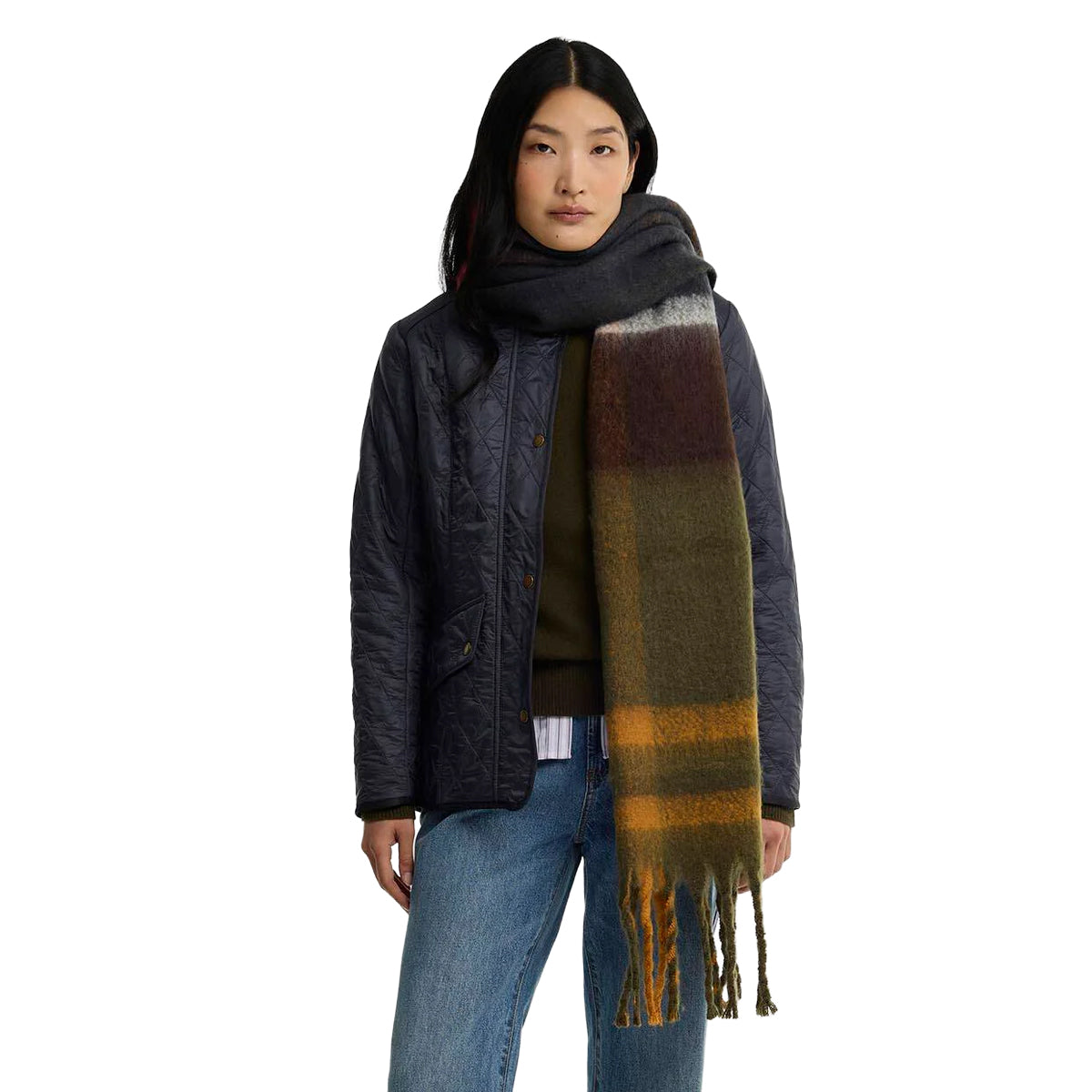 Barbour バブアー Isla Tartan Boucle Scarf タータン ブークレ スカーフ マフラー 262LSC0293