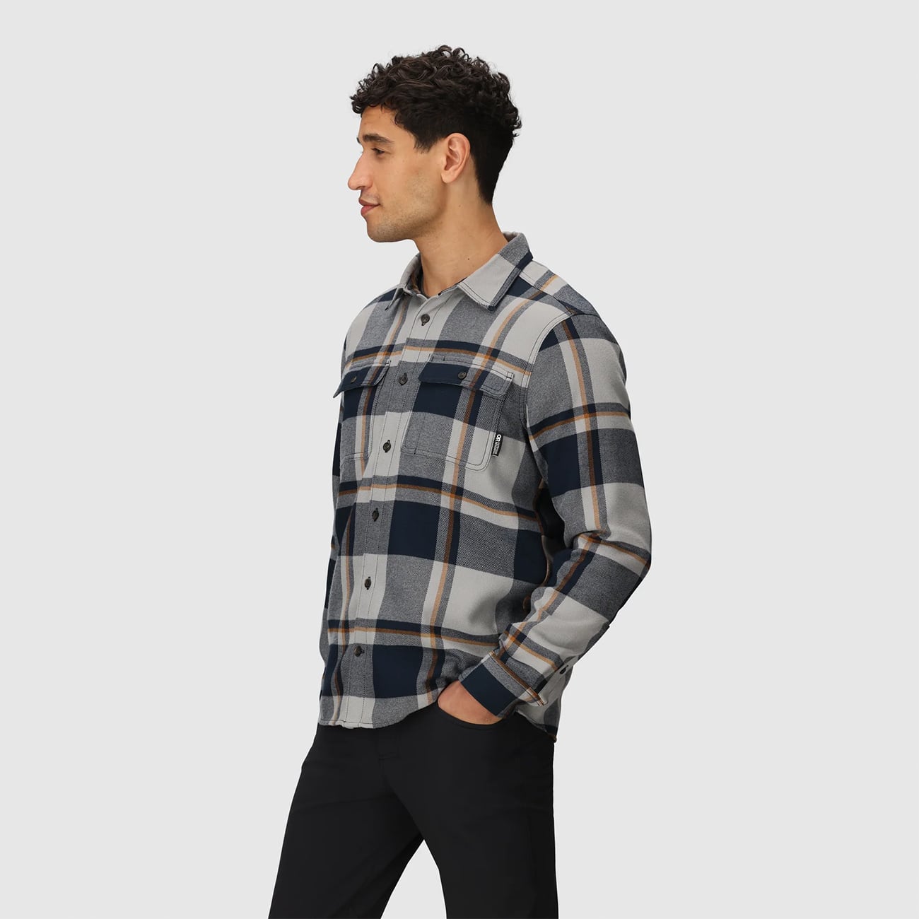 OUTDOOR RESEARCH アウトドアリサーチ Men's Feedback Flannel Twill Shirt フィードバックツイルシャツ Dark Navy Plaid ダークネイビー