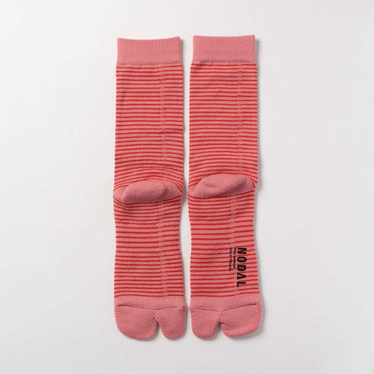 【DM便190円】NODAL Merino Wool Stripe Socks（Pink） ノーダル メリノウール ストライプソックス ピンク NDY06