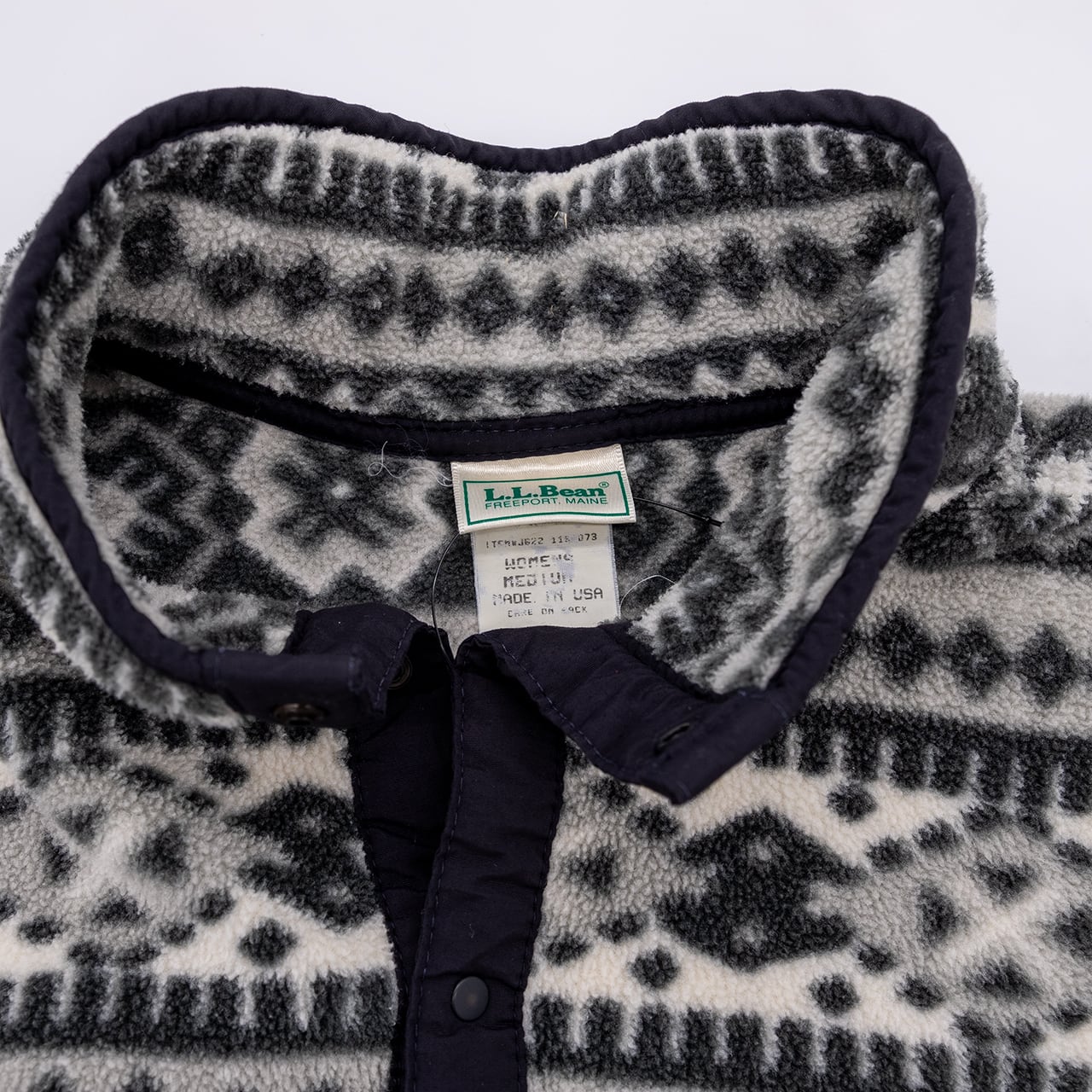 【USED】90s L.L.Bean PRINT FLEECE PULLOVER エルエルビーン 総柄フリースプルオーバー USA製