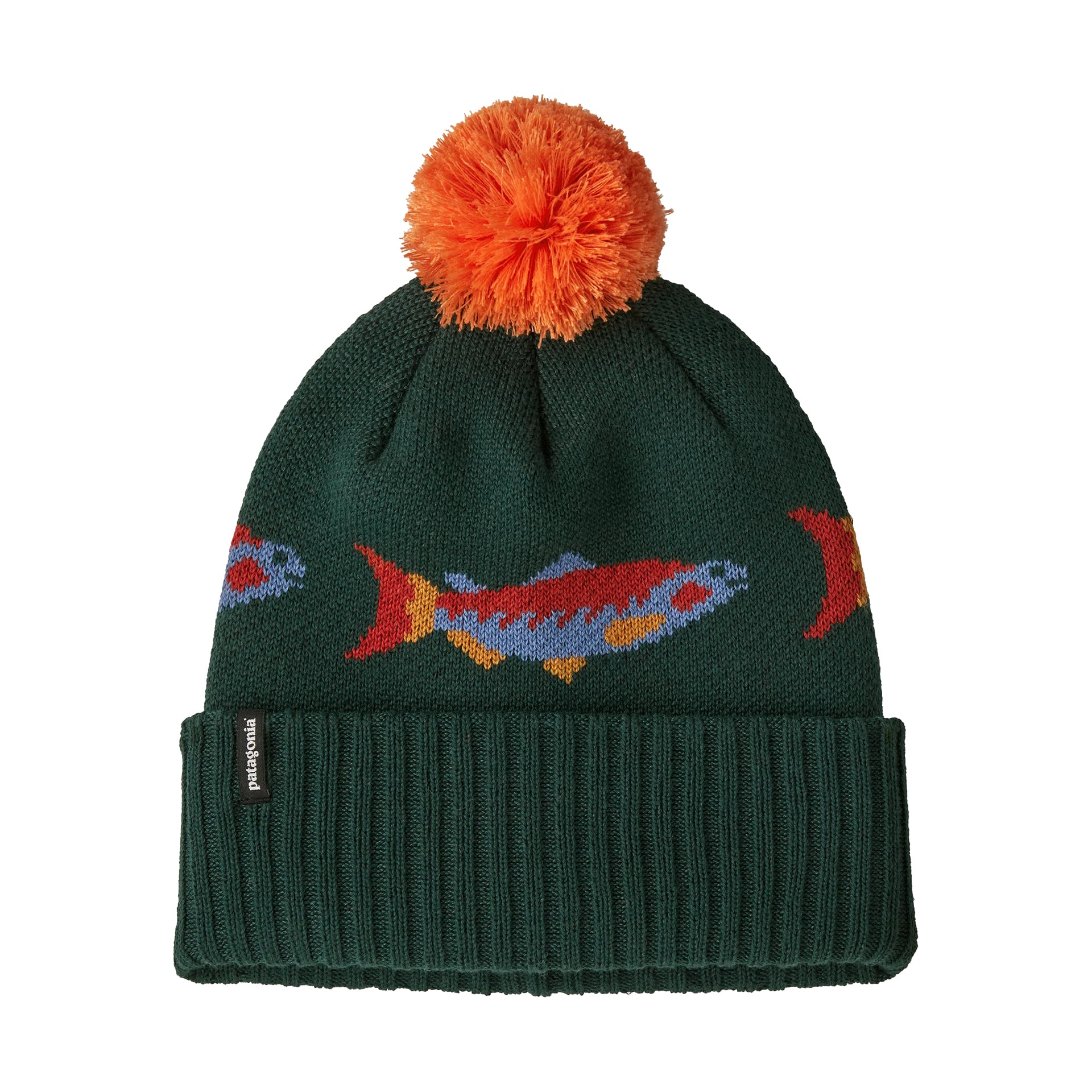 【DM便190円】Patagonia パタゴニア Powder Town Beanie パウダー・タウン・ビーニー 29187 Salmon Energy Stripe: Old Growth Green