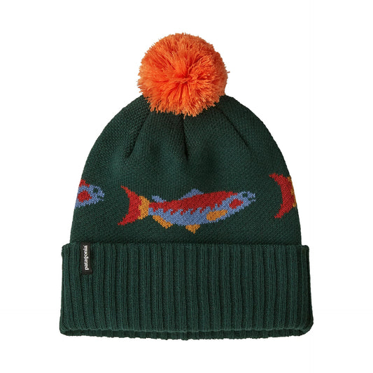 【DM便190円】Patagonia パタゴニア Powder Town Beanie パウダー・タウン・ビーニー 29187 Salmon Energy Stripe: Old Growth Green