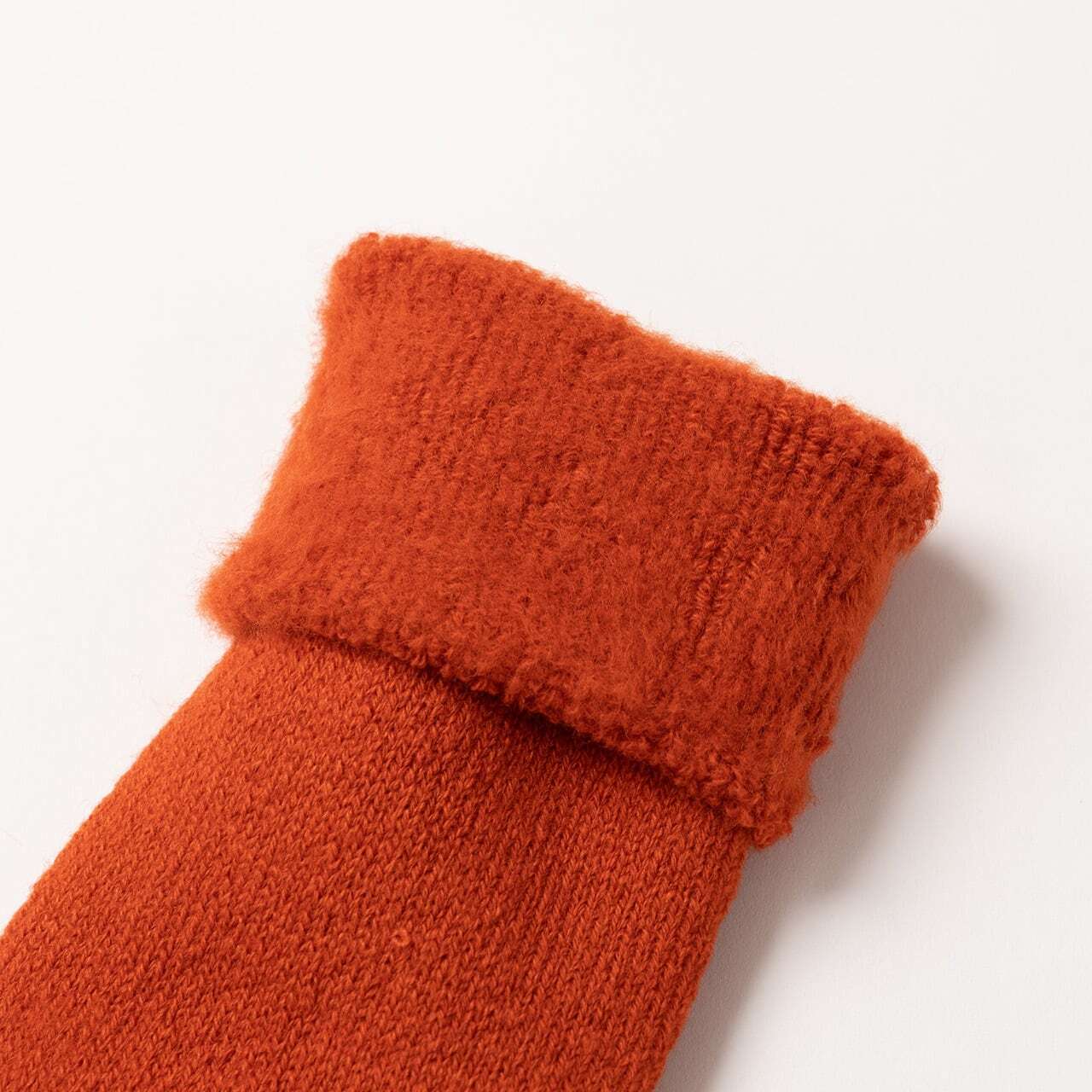 【DM便190円】NODAL Brushed Pile Socks（Orange） 裏起毛のパイルソックス NDY10