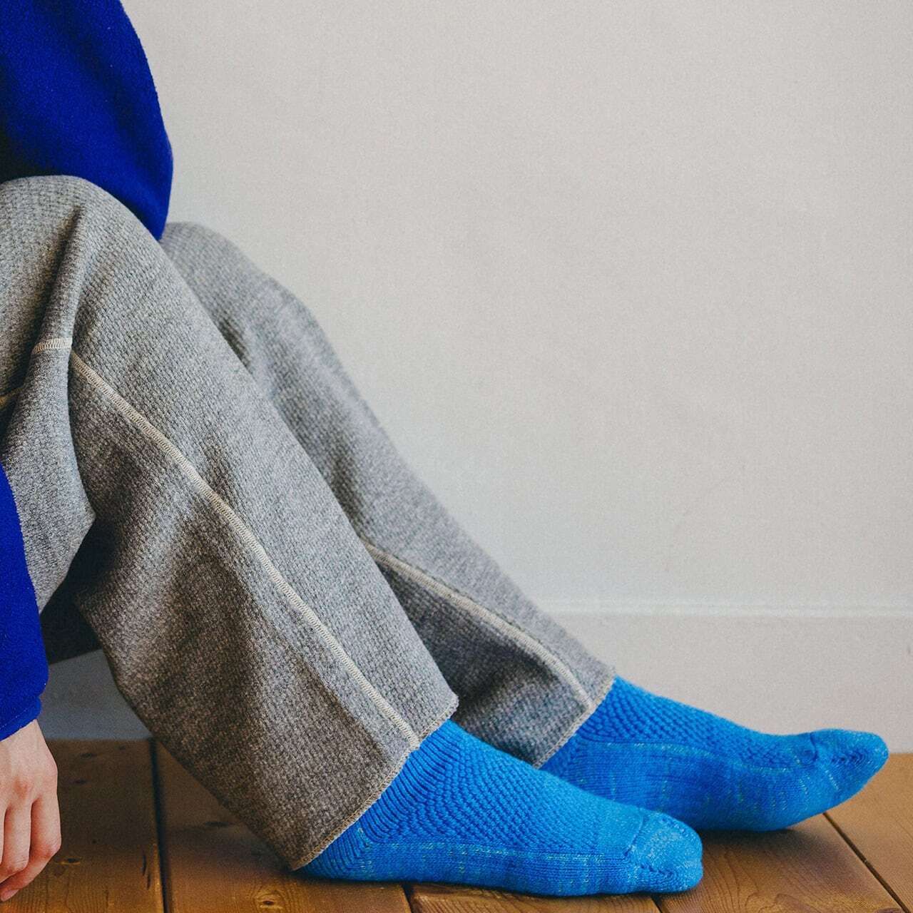 【DM便190円】NODAL 84N Wool Long Socks（SkyBlue） ウールロングソックス NDY09