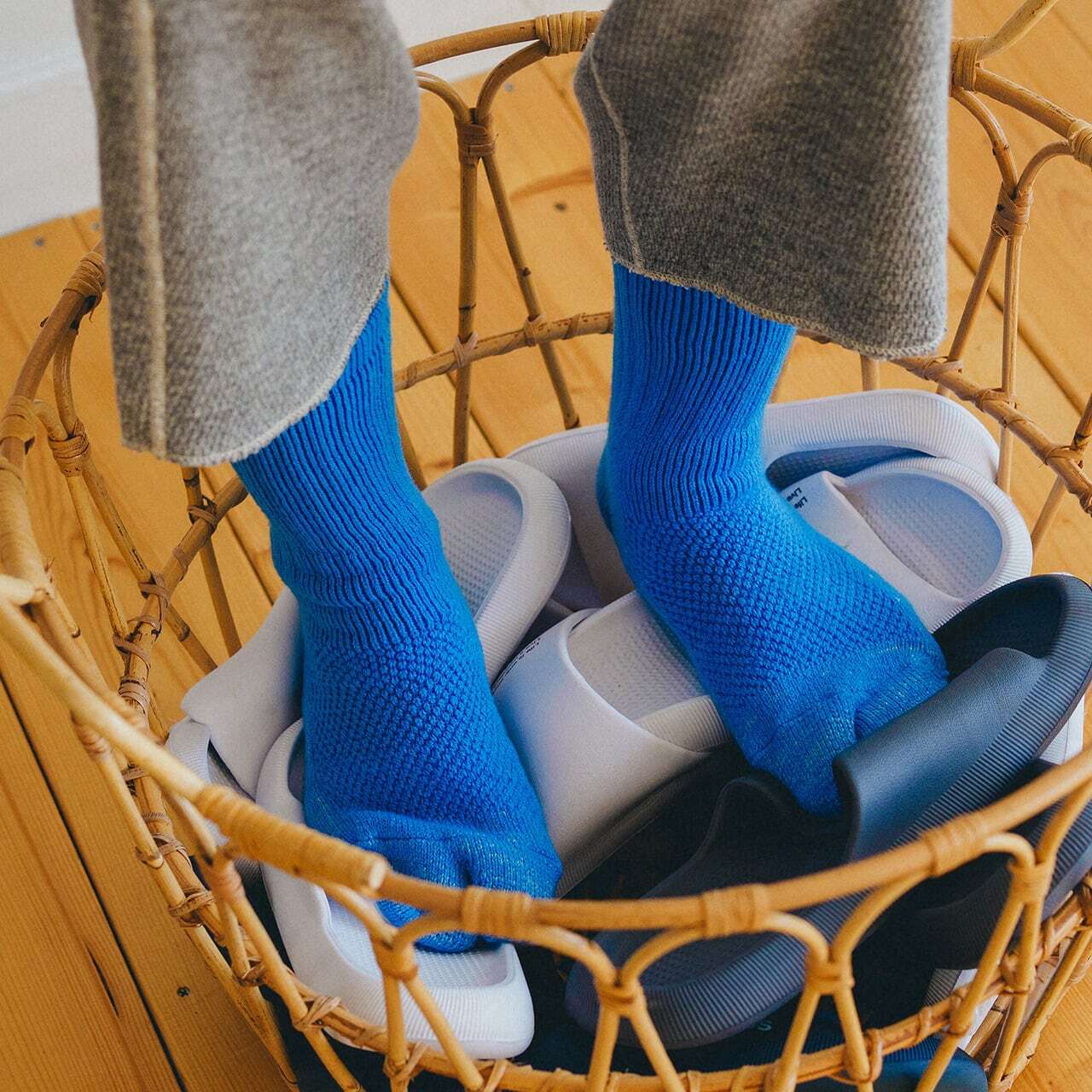 【DM便190円】NODAL 84N Wool Long Socks（SkyBlue） ウールロングソックス NDY09