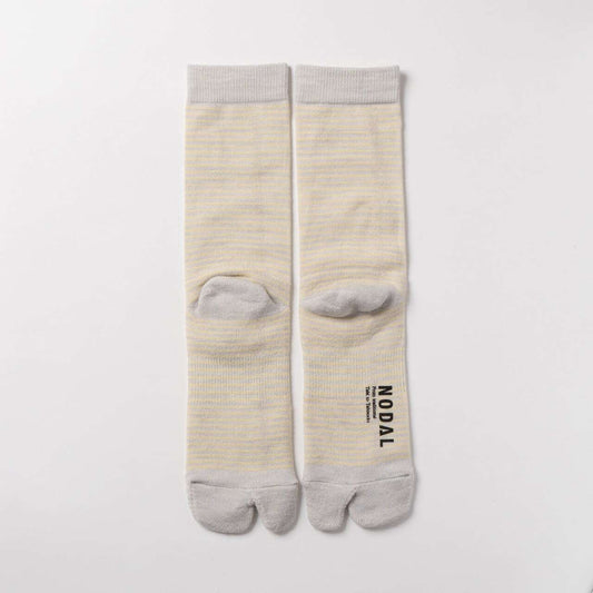 【DM便190円】NODAL Merino Wool Stripe Socks（Light Gray） ノーダル メリノウール ストライプソックス ライトグレー NDY06