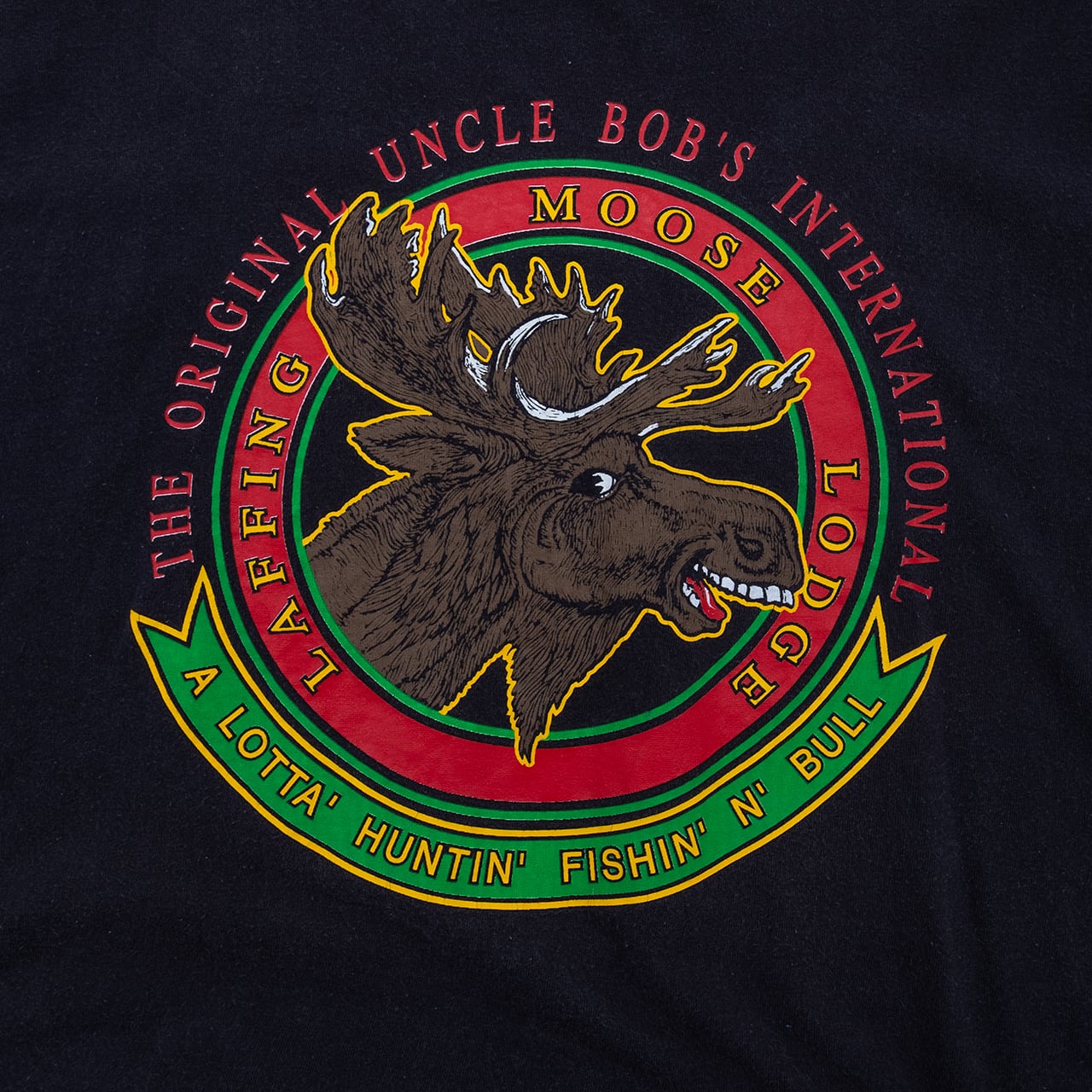 【USED】90s JANSPORT Uncle Bob's International Moose Lodge T USA製