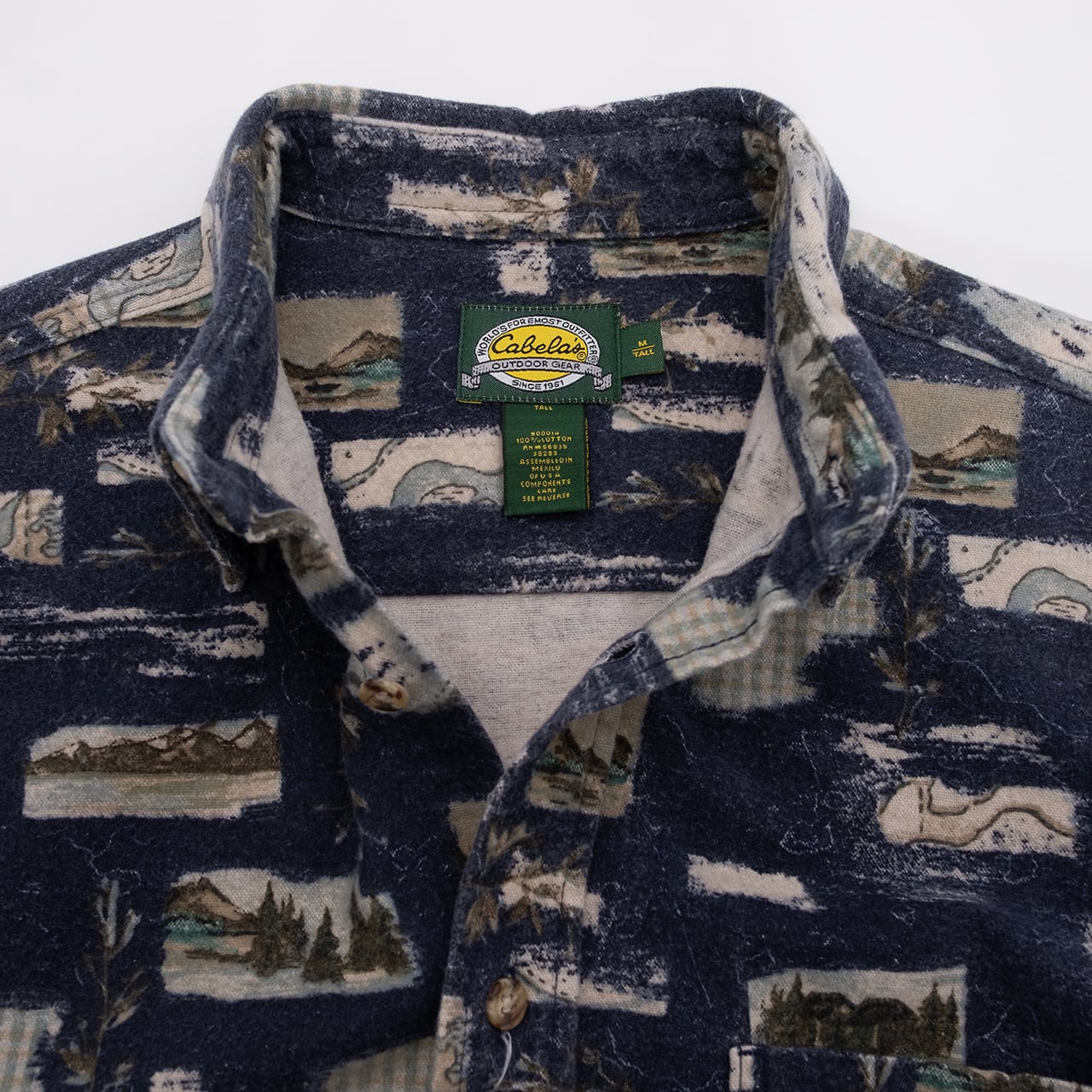 【USED】90s Cabela's カベラス Chamois Print Button Down Shirt シャモアプリント ボタンダウンシャツ
