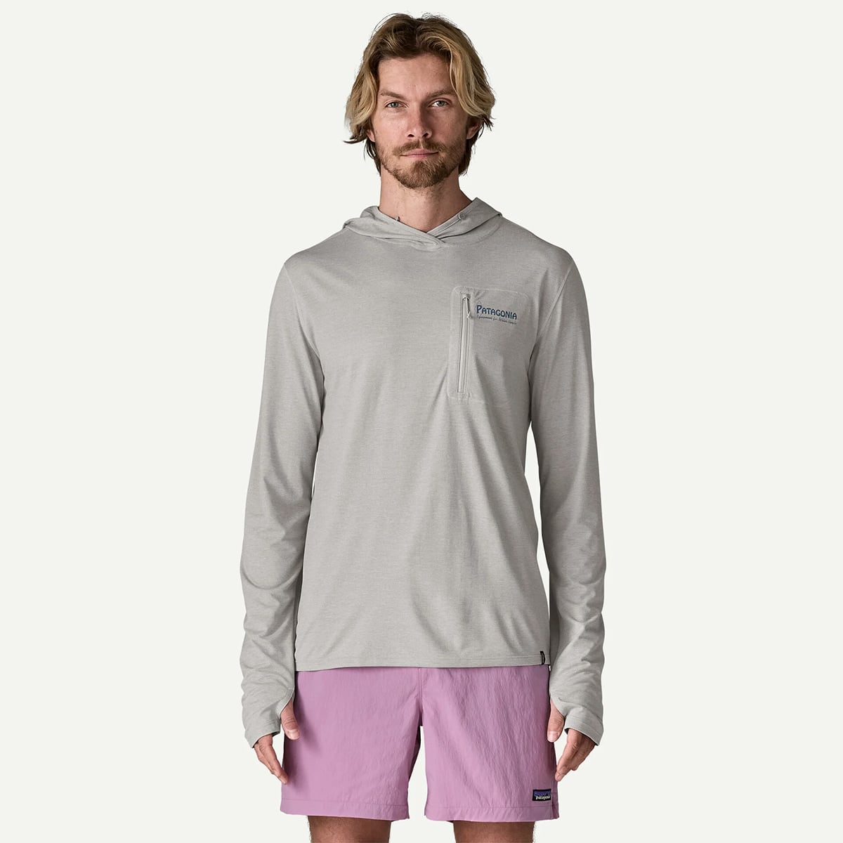 【DM便190円】Patagonia パタゴニア Men's Capilene? Cool Sun Hoody - Water People Banner メンズ・キャプリーン・クール・サン・フーディ（ウォーター・ピープル・バナー）