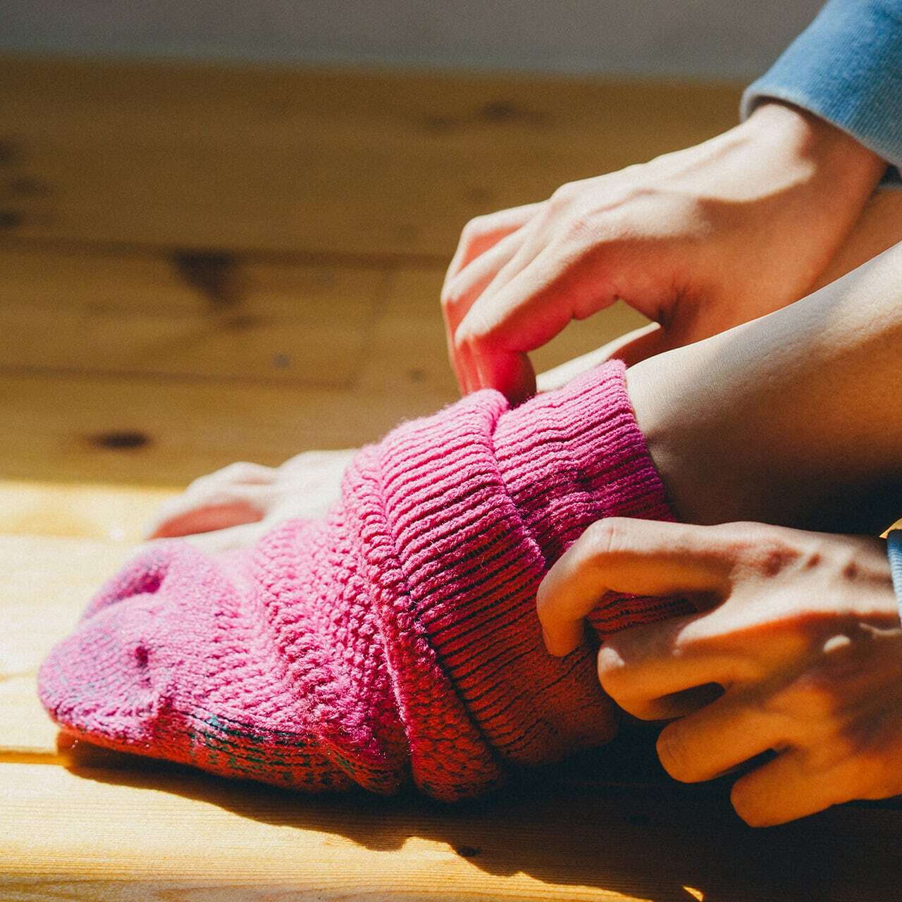 【DM便190円】NODAL 84N Wool Long Socks（Cherry Pink） ウールロングソックス NDY09
