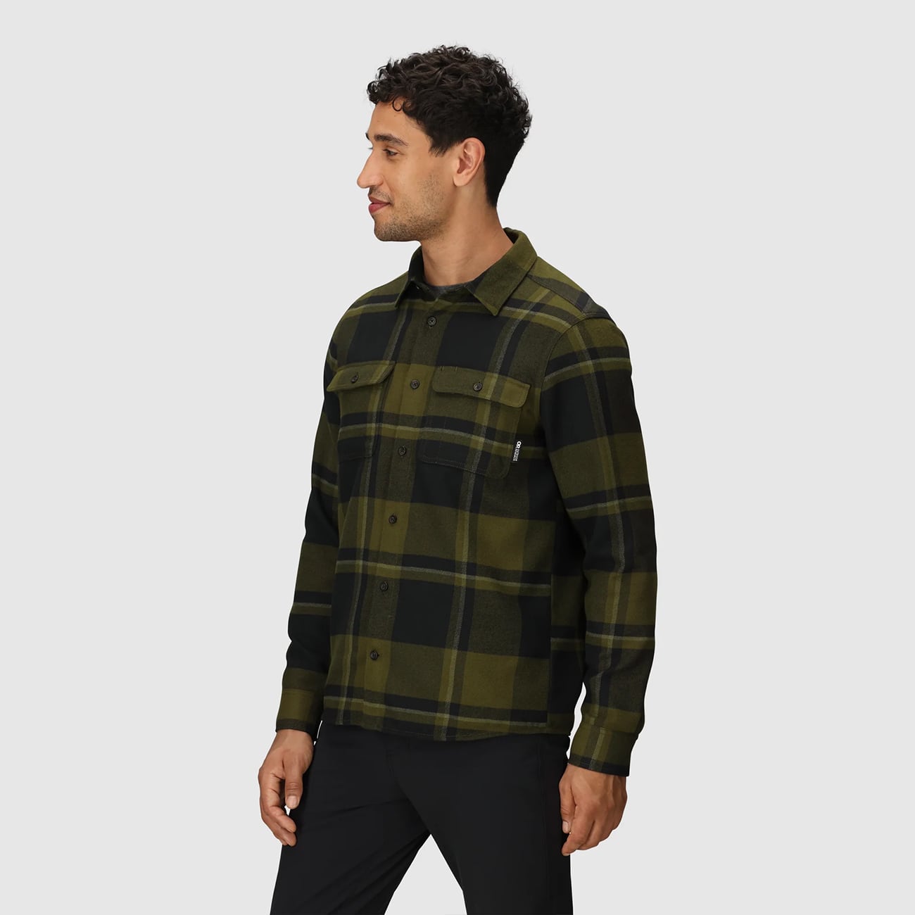 OUTDOOR RESEARCH アウトドアリサーチ Men's Feedback Flannel Twill Shirt フィードバックツイルシャツ Dark Olive Plaid ダークオリーブ