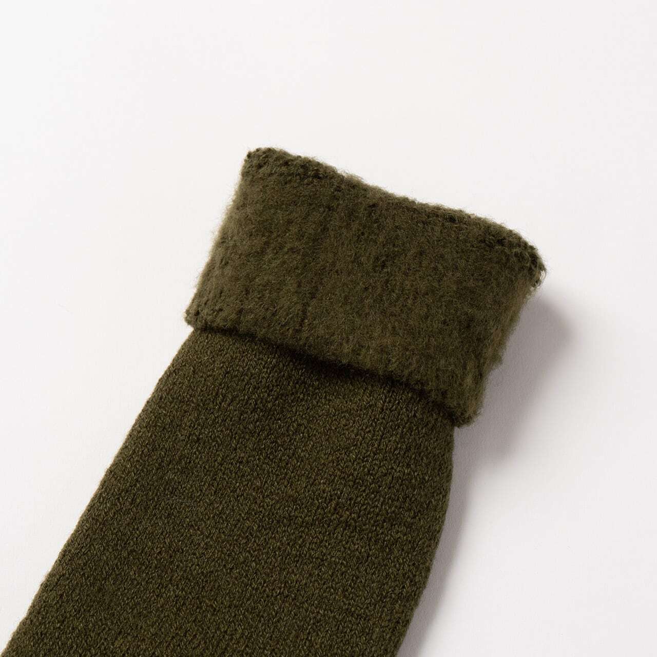 【DM便190円】NODAL Brushed Pile Socks（Army Green） 裏起毛のパイルソックス NDY10