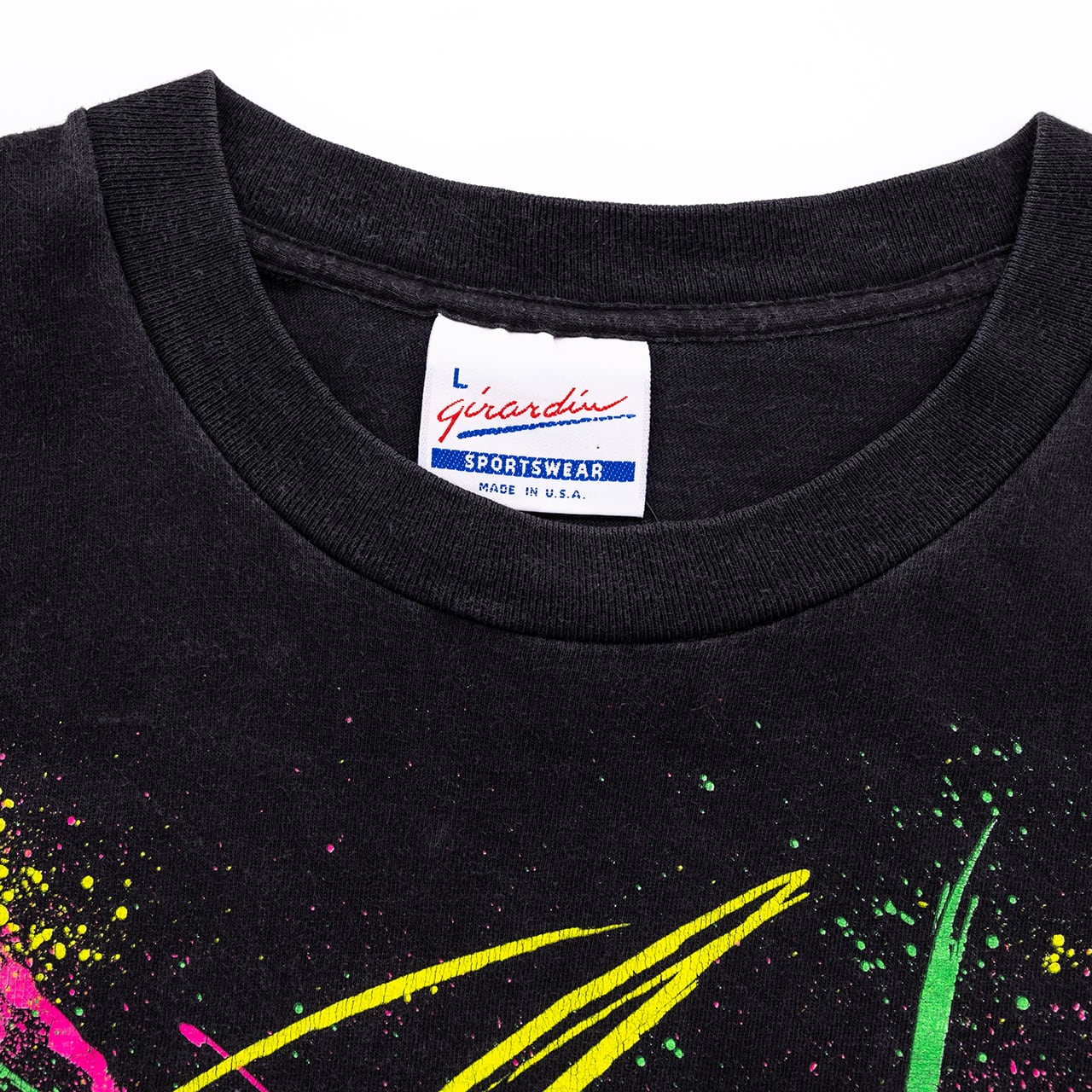 【USED】90s Girardin Sportswear Splatter Art T-Shirt USA製