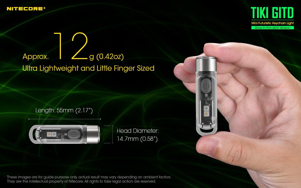 【DM便190円】NITECORE ナイトコア TIKI GITD GREEN