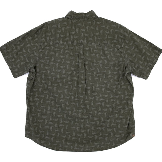 【USED】90s WOOLRICH All-Over Trout Print Short Sleeve Shirt ウールリッチ トラウト柄 半袖シャツ