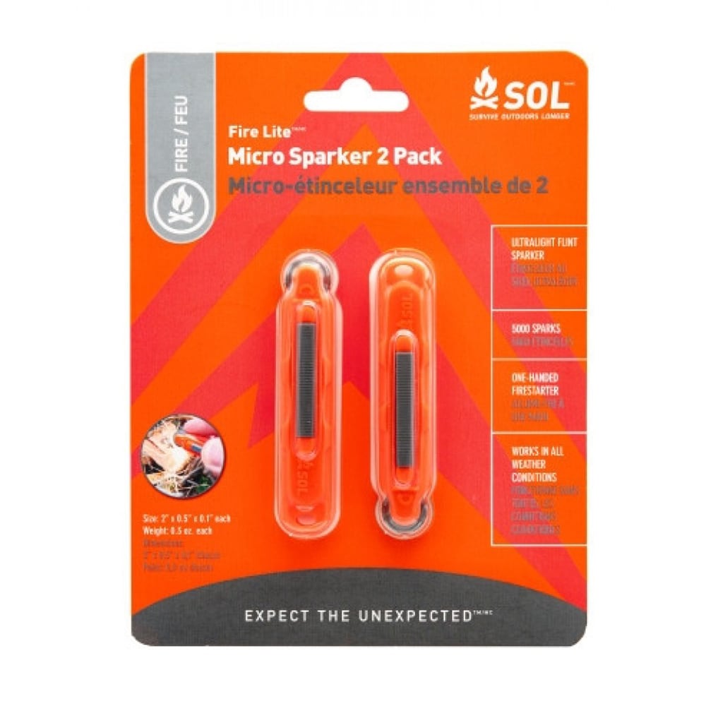 【DM便190円】SOL エスオーエル Fire Lite Micro Sparker 2 Pack ファイヤーライト マイクロスパーク(2ケ入り)