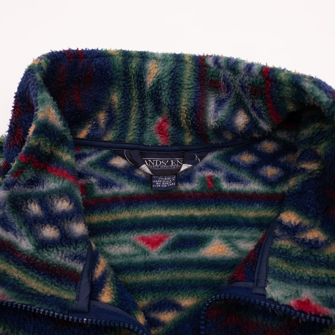 【USED】90s LANDS' END ランズエンド Fleece Jacket フリースジャケット made in USA