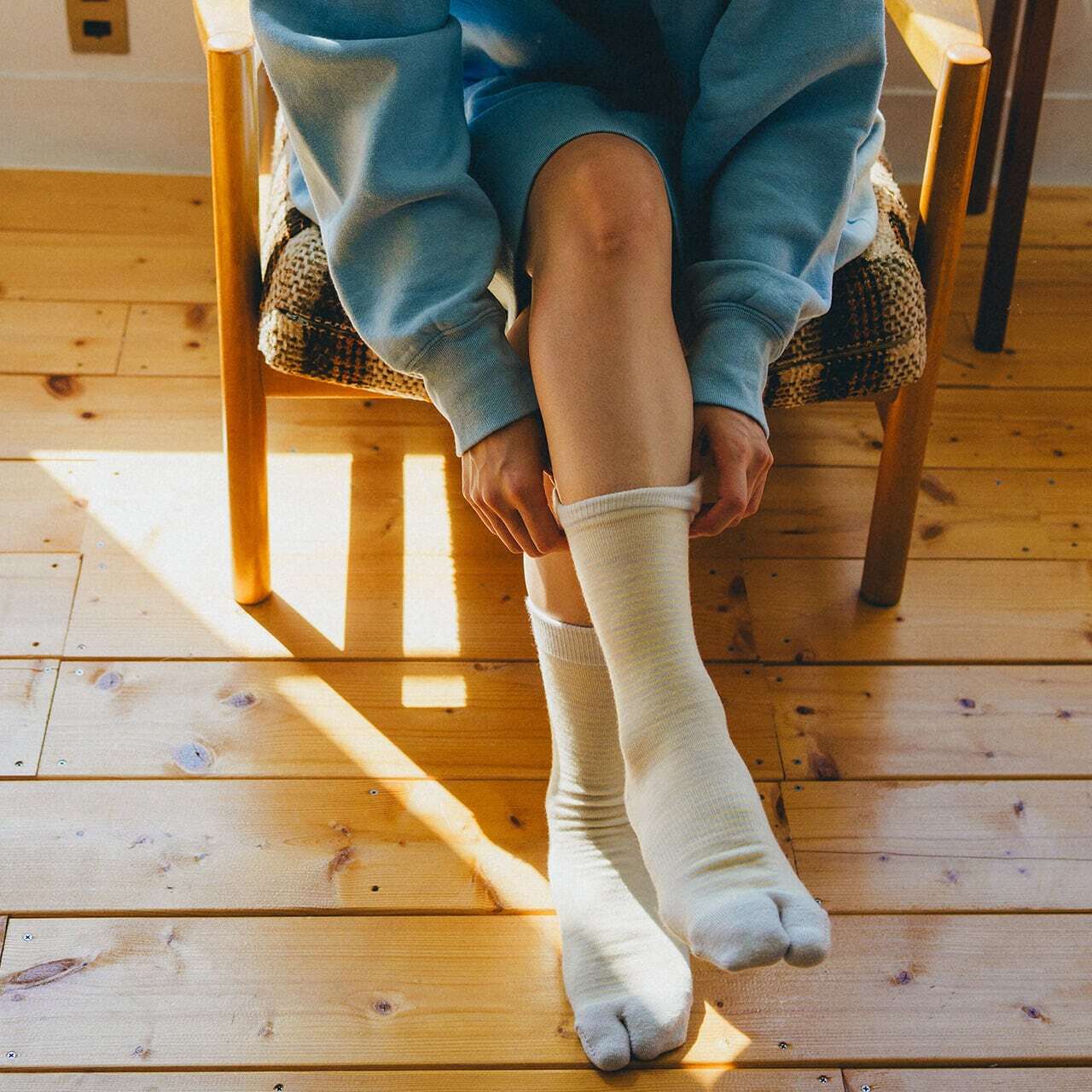 【DM便190円】NODAL Merino Wool Stripe Socks（Light Gray） ノーダル メリノウール ストライプソックス ライトグレー NDY06