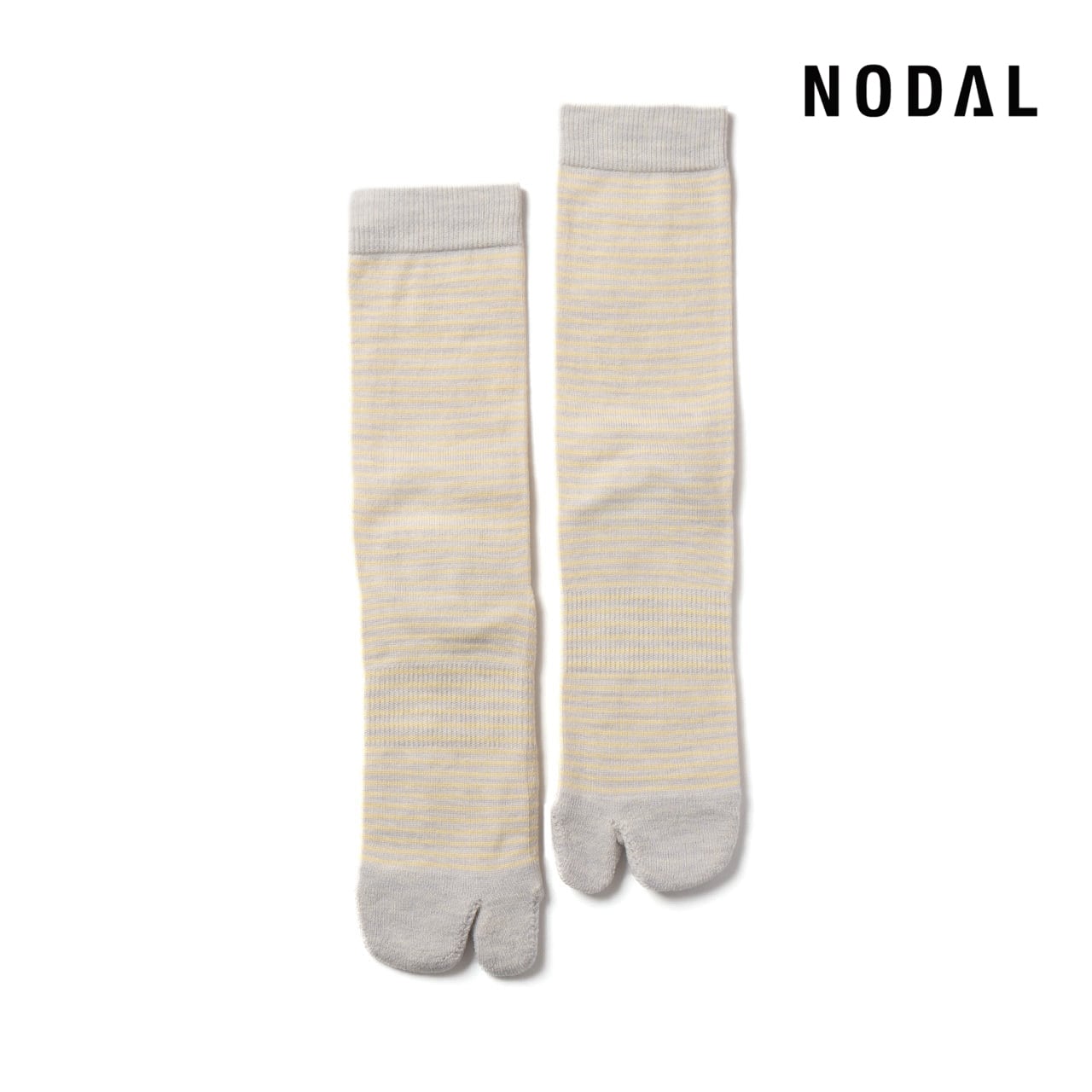 【DM便190円】NODAL Merino Wool Stripe Socks（Light Gray） ノーダル メリノウール ストライプソックス ライトグレー NDY06