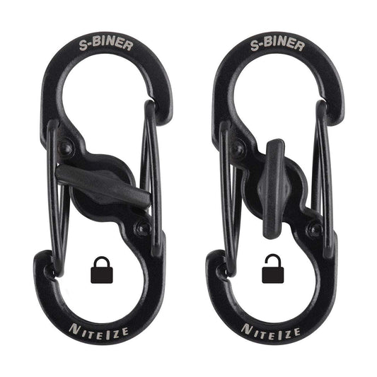 【DM便190円】NITE IZE ナイトアイズ エスビナー マイクロロックスチール ブラック 2P S-BINER? MICROLOCK STAINLESS STEEL