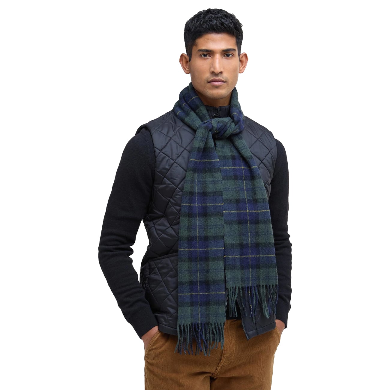 Barbour バブアー Tartan Lambswool Scarf Olive Night タータン ラムズウールスカーフ USC001