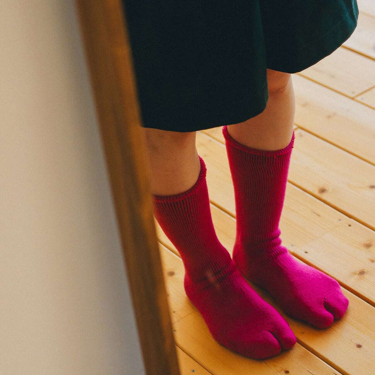 【DM便190円】NODAL Brushed Pile Socks（Berry） 裏起毛のパイルソックス NDY10