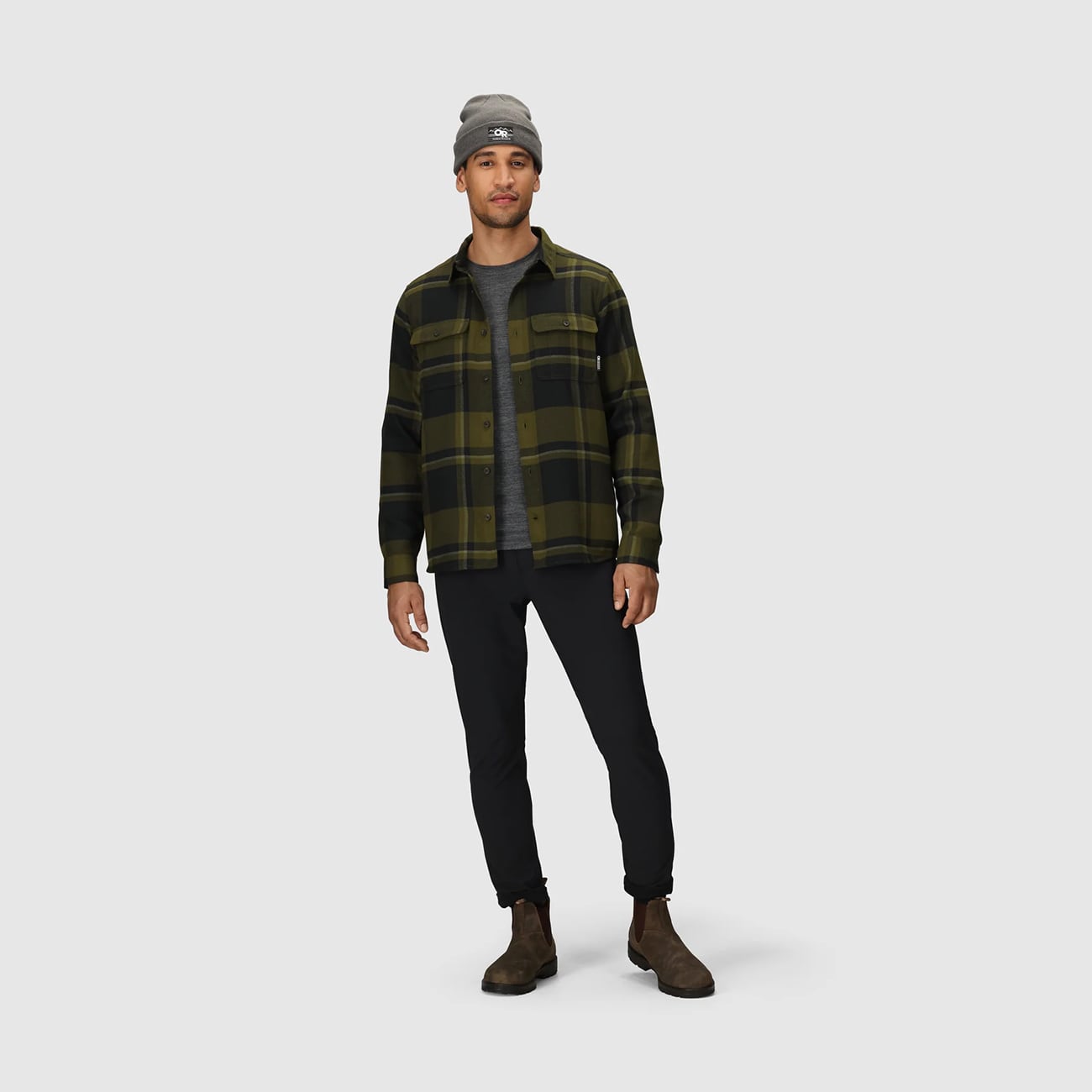 OUTDOOR RESEARCH アウトドアリサーチ Men's Feedback Flannel Twill Shirt フィードバックツイルシャツ Dark Olive Plaid ダークオリーブ