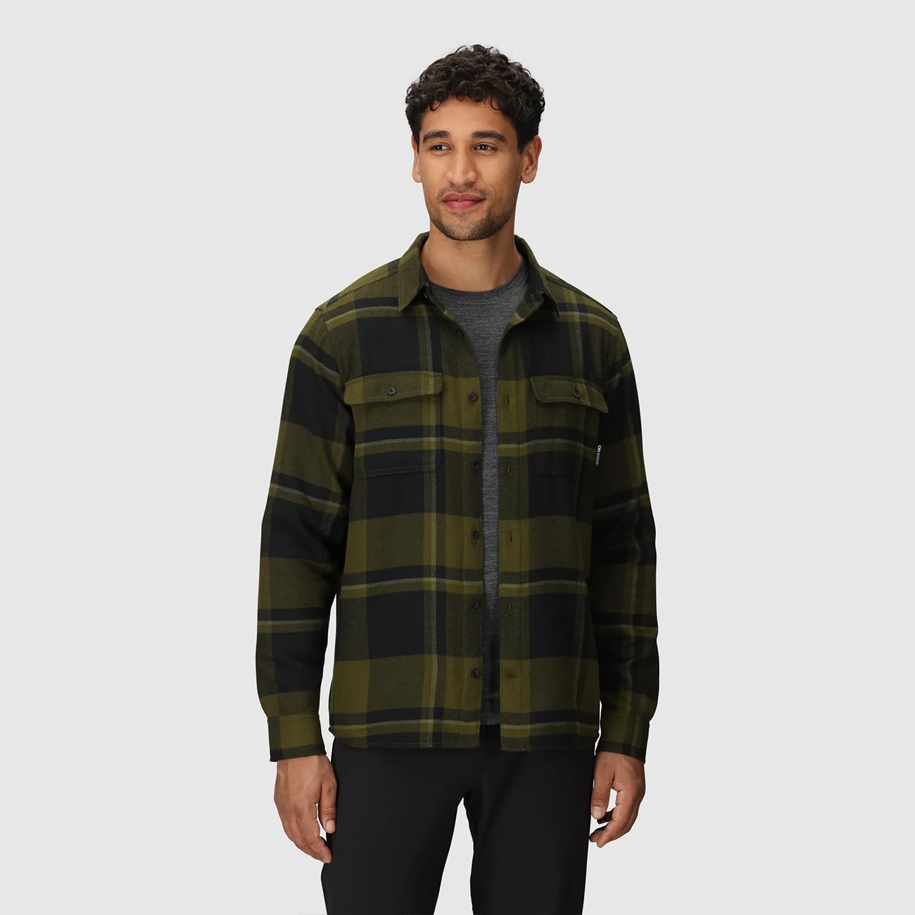 OUTDOOR RESEARCH アウトドアリサーチ Men's Feedback Flannel Twill Shirt フィードバックツイルシャツ Dark Olive Plaid ダークオリーブ