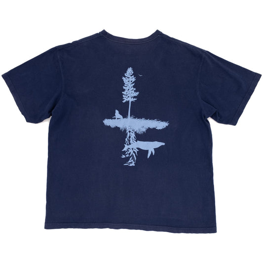 【USED】00s Patagonia Navy Nature Reflection Graphic T-Shirt パタゴニア バックプリントTシャツ