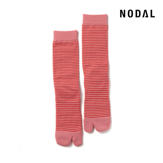 【DM便190円】NODAL Merino Wool Stripe Socks（Pink） ノーダル メリノウール ストライプソックス ピンク NDY06