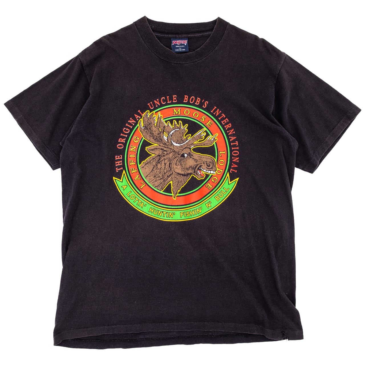 【USED】90s JANSPORT Uncle Bob's International Moose Lodge T USA製